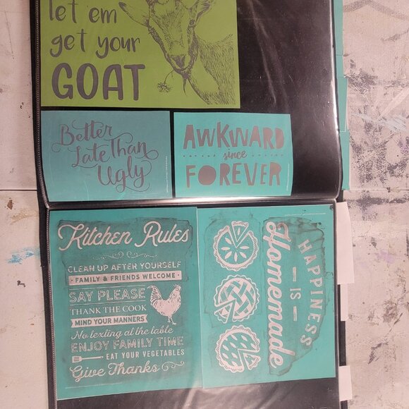 Bundle 3 ~ Reusable Silk Screen Stencils ~ 18 x 15 Binder~ Summer, Kitchen - Picture 5 of 16